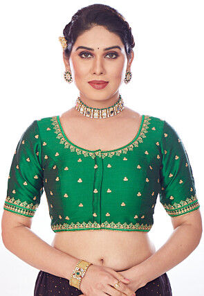 Green Ethnic Blouses Buy Indian Saree Blouse Designs from Largest Range Online