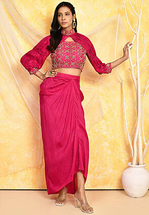 Pink - Pants & Trousers - Indo-Western Dresses: Buy Indo-Western Outfits  for Women Online