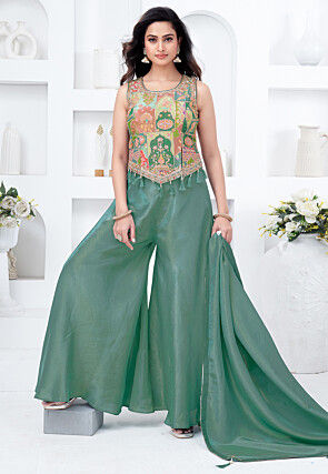 Indo-Western Party Wear For Women in Green Color: Buy Online | Utsav Fashion Indo-Western Party Wear For Women in Green Color: Buy Online | Utsav Fashion