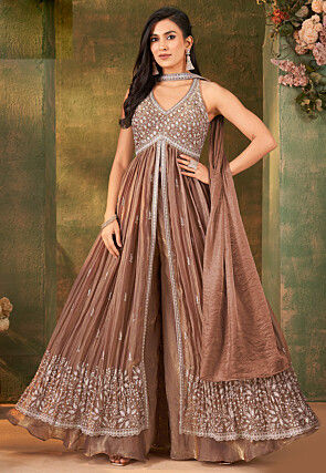 Brown - Pakistani - Salwar Kameez: Buy Designer Indian Suits for Women  Online | Utsav Fashion