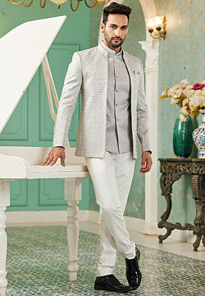 Jodhpuri hot sale suit grey