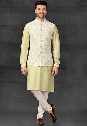 Sea Green Embroidered Kurta Indian Bollywood Mens Suit 