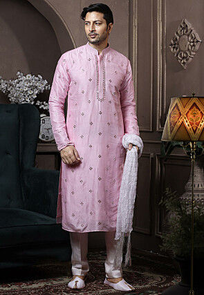 Baby pink kurta pajama top