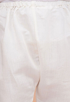 Embroidered Art Silk Kurta Set in Blue and Yellow