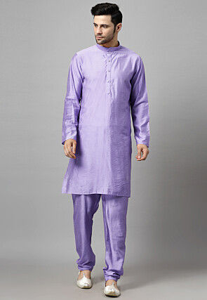 Embroidered Georgette Sherwani in Light Purple
