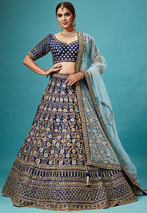 Art Silk Designer Lehenga Choli Bollywood Lahnga Marriage Ghaghra
