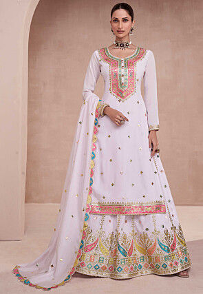 Indo Western Online | Buy Off White Indo Western Dress