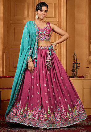 Purchase Online Trendy Indian Designer Pink Lehenga Cholis
