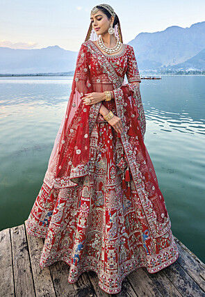 Silk bridal lehenga collection cheap