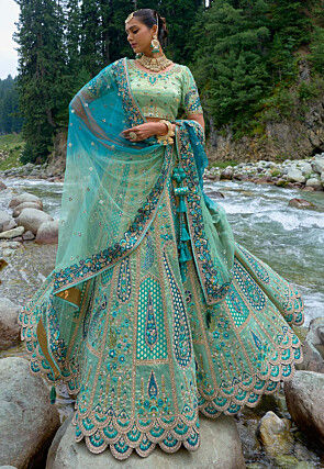 Green - Bridal - Lehenga Cholis: Buy Indian Lehenga Outfits Online