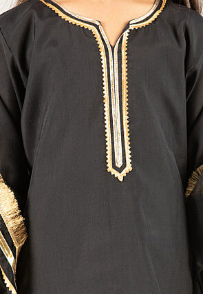 Embroidered Art Silk Pakistani Suit in Black