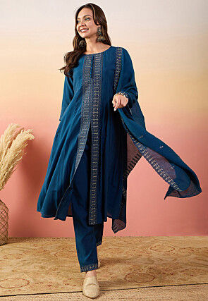 Blue Traditional Salwar Suits for Women Buy Latest Designs Online Utsav Fashion