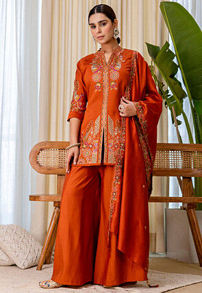 orange color combination dress pakistani top trendy rust/ orange color dress designs and ideas/ stylish pakistani  indian dress