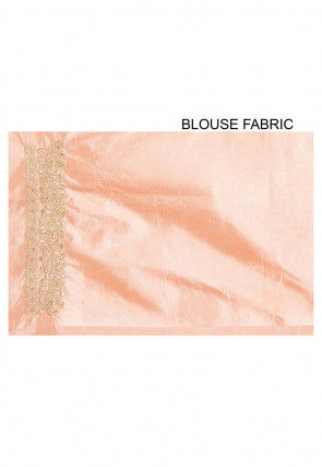 Embroidered Art Silk Saree in Brown