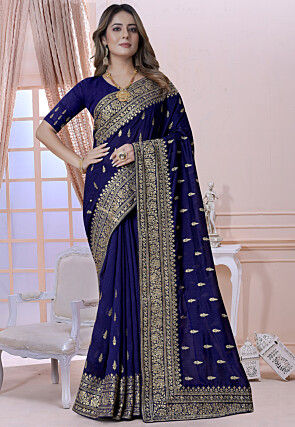 Blue party saree top