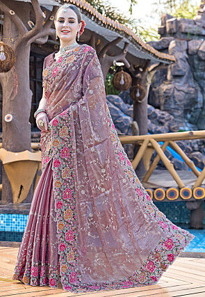 Pink party saree online