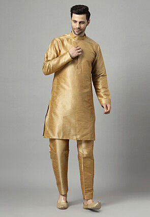 Embroidered Art Silk Sherwani in Maroon and Golden