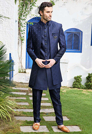 Blue - Party - Ethnic Wear for Men: Buy Latest Indian Outfits for Men  Online | Utsav Fashion
