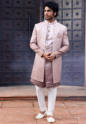 Pink indo cheap western sherwani
