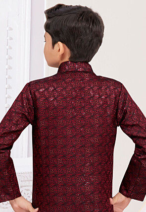 Embroidered Art Silk Sherwani in Teal Green