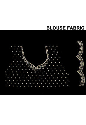 Embroidered Border Art Silk Saree in Black