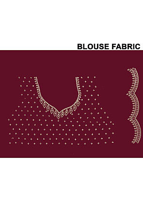 Embroidered Border Art Silk Saree in Maroon