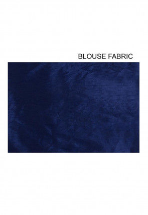 Embroidered Border Chiffon Saree in Navy Blue