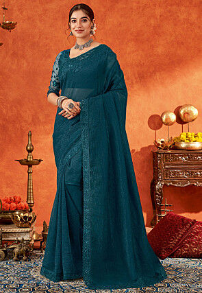 Chiffon sarees party wear clearance