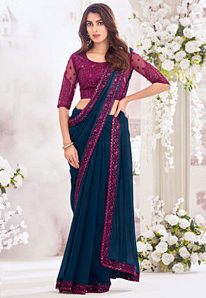 Georgette Plain Sarees Buy Latest Designs Online Utsav Fashion