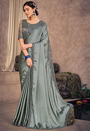 Grey - Sequins - Sarees: Buy Latest Indian Sarees Collection