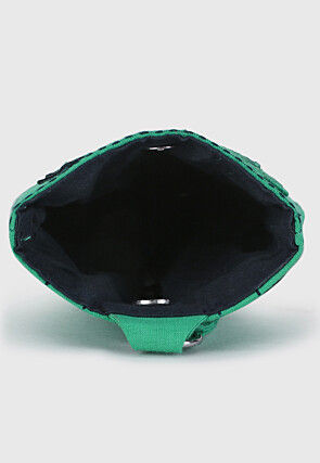 Embroidered Canvas Mobile Pouch in Teal Green