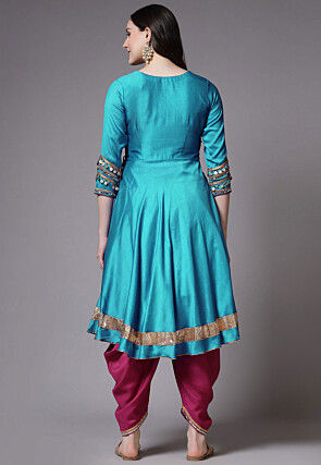 Blue Chanderi Cotton Chudidar Salwar Suits main image 0