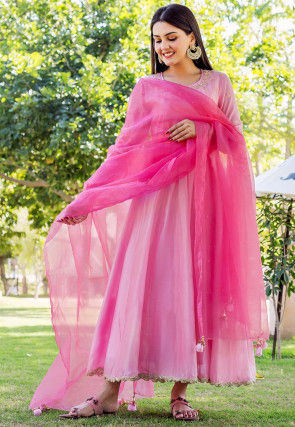 Krazzy2buy Pink And Black Colour Alluring Resham Embroidered Patiala Salwar  Suit - Krazzy2buy.com - 675384