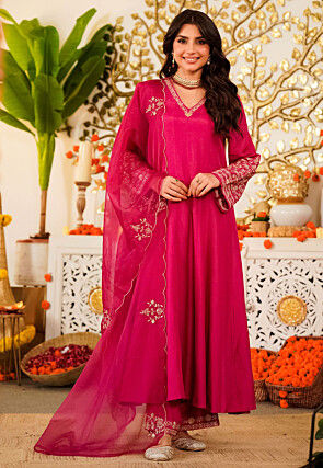 chanderi cotton silk salwar suit dress material Olive chanderi cotton silk salwar suit dress material