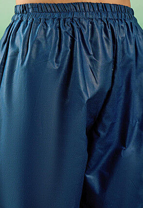 Embroidered Chanderi Silk Jacquard Pakistani Suit in Teal Blue