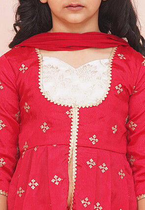 Embroidered Chinon Chiffon Pakistani Suit in Fuchsia