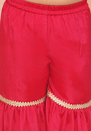 Embroidered Chinon Chiffon Pakistani Suit in Fuchsia