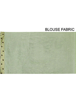 Embroidered Chinon Chiffon Saree in Dusty Green