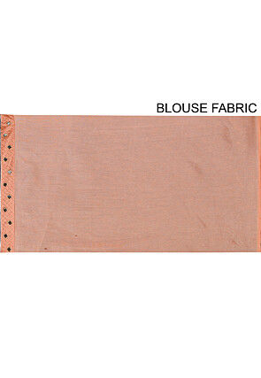 Embroidered Chinon Chiffon Saree in Peach