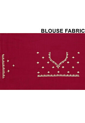 Embroidered Chinon Crepe Scalloped Saree in Maroon