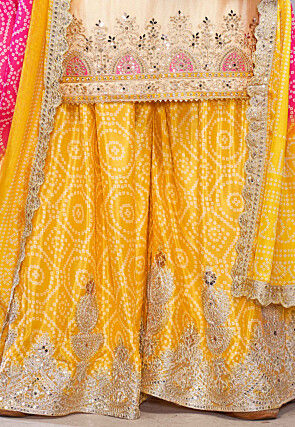 Embroidered Chinon Silk Pakistani Suit in Cream