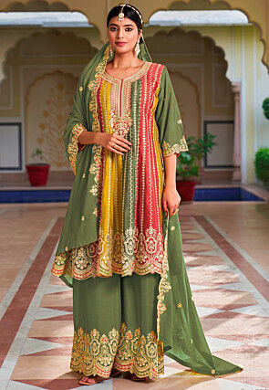 Multicolor - Pakistani - Salwar Kameez: Buy Designer Indian Suits for Women  Online