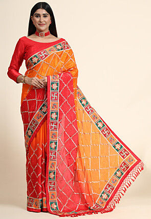 Soft Silk Red Lace Border Belt Saree with Blouse