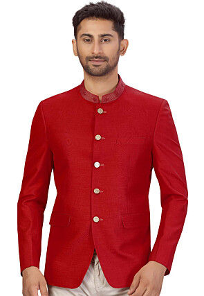 Wine Color Jodhpuri Suit In Imported Fabric