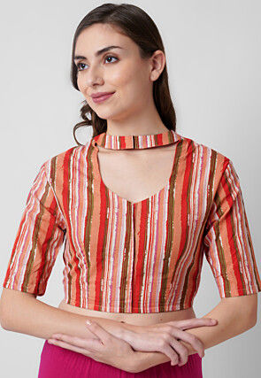 Embroidered Cotton Blouse in Multicolor