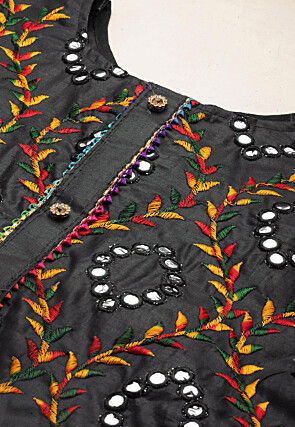 Embroidered Cotton Pakistani Suit in Black