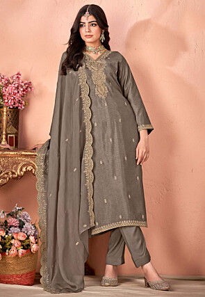 Grey Salwar Suits : Buy Grey Color Salwar Kameez Online