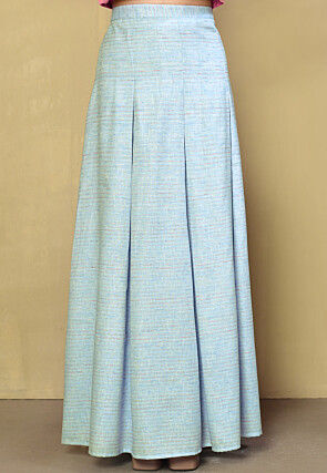 Embroidered Cotton Silk Crop Top Set in Pink