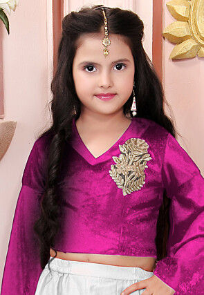 Embroidered Cotton Silk Lehenga in Off White