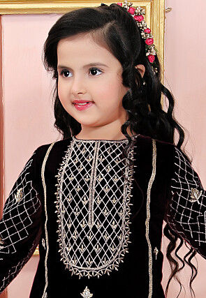 Embroidered Cotton Silk Pakistani Suit in Black